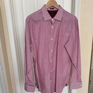 Banana Republic Men's Red Pinstripe Dress Shirt